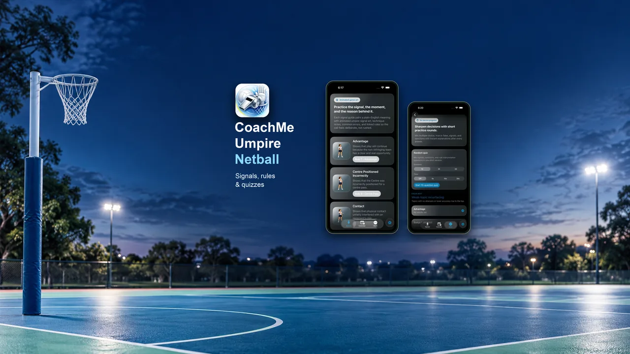Coach Me Umpire Netball app showcase