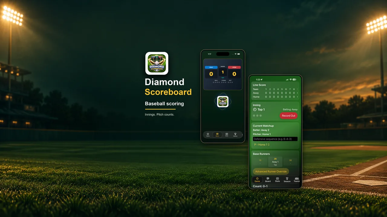 Diamond Scoreboard app showcase