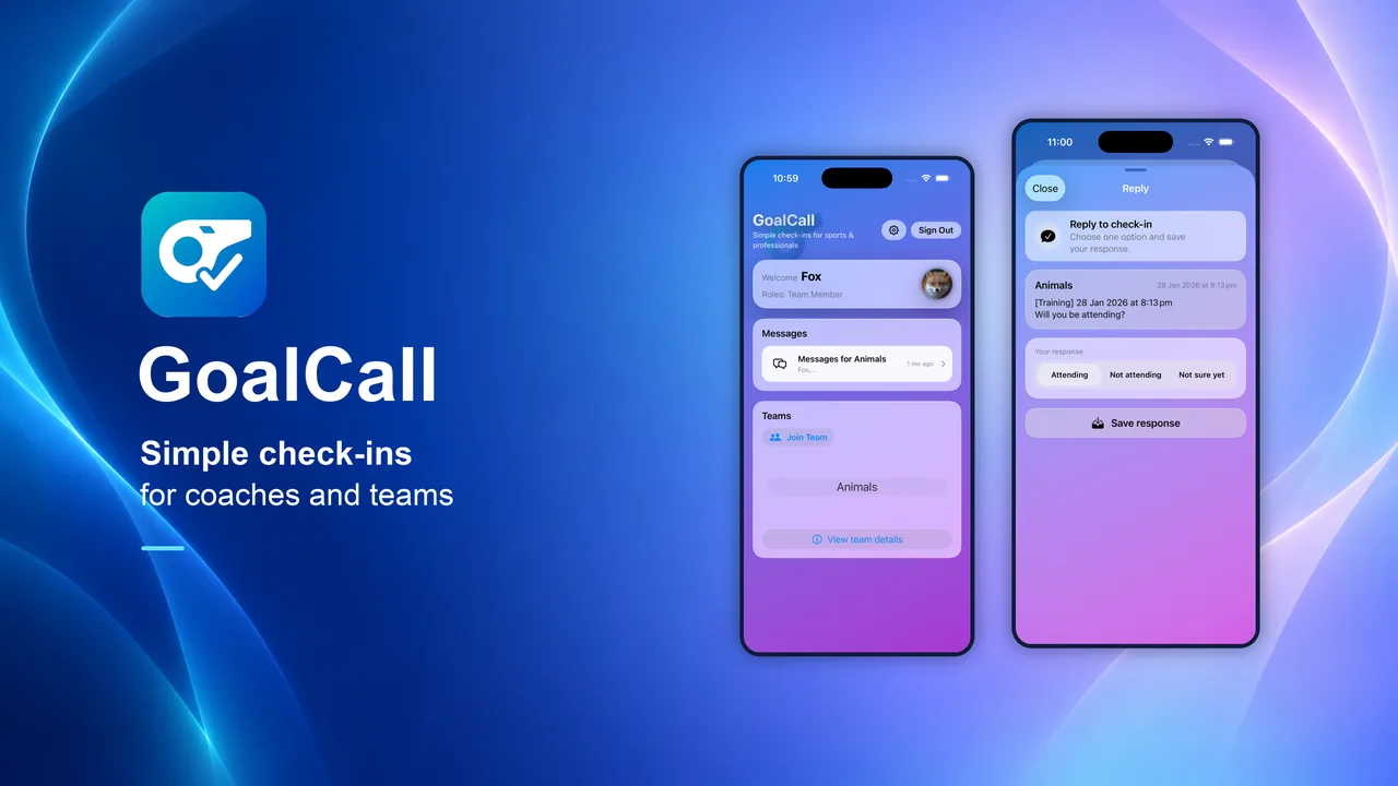 GoalCall app showcase