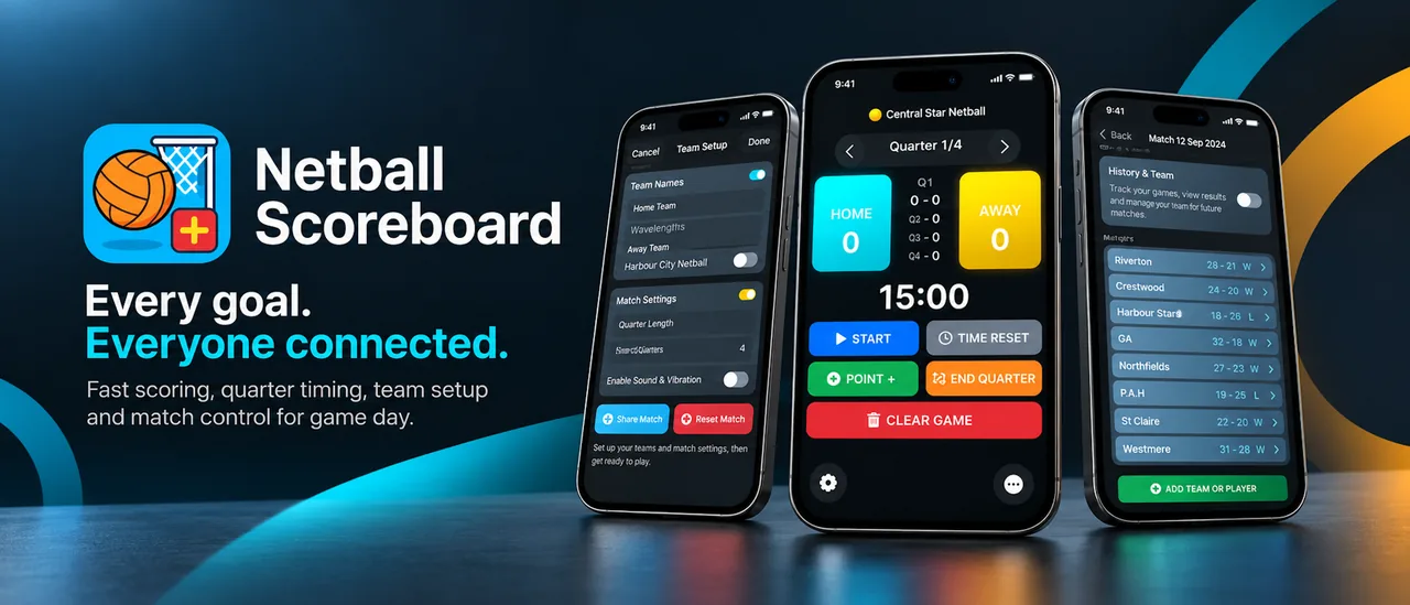 Netball Scoreboard app showcase